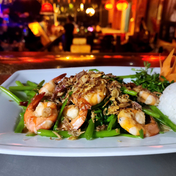 Morning Glory with prawn